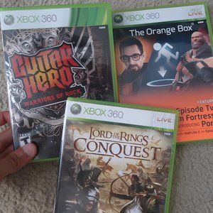 Lord of the rings conquest, guitar hero warriors, and orange box